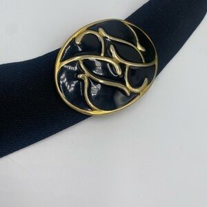 Nan Lewis Vintage Belt Gold/Black,‎ 3” Oval Buckle